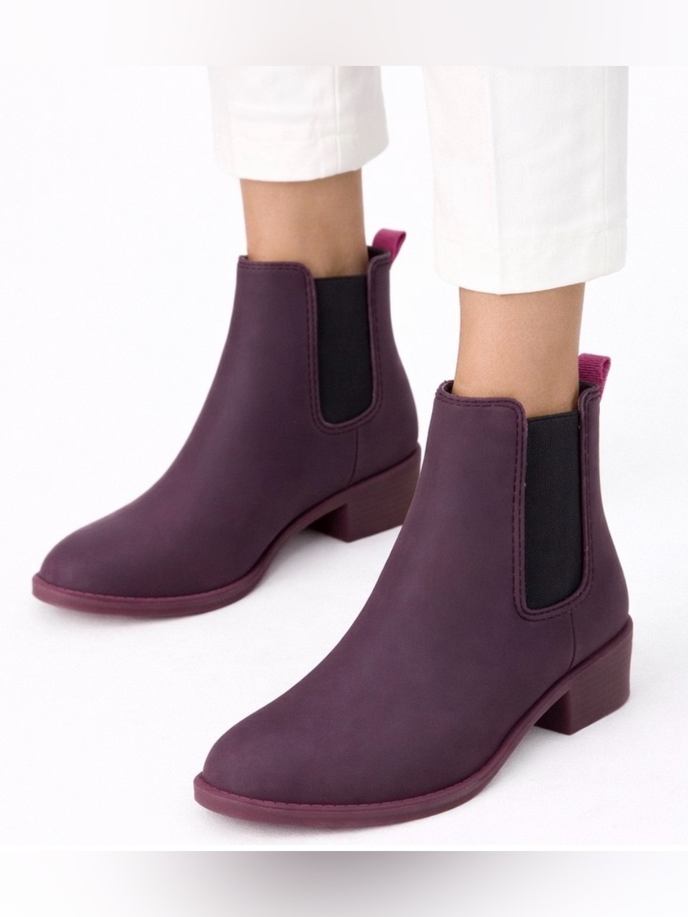Jeffrey Campbell The Stormy Matte Rain Boots in pink/purple / US 8